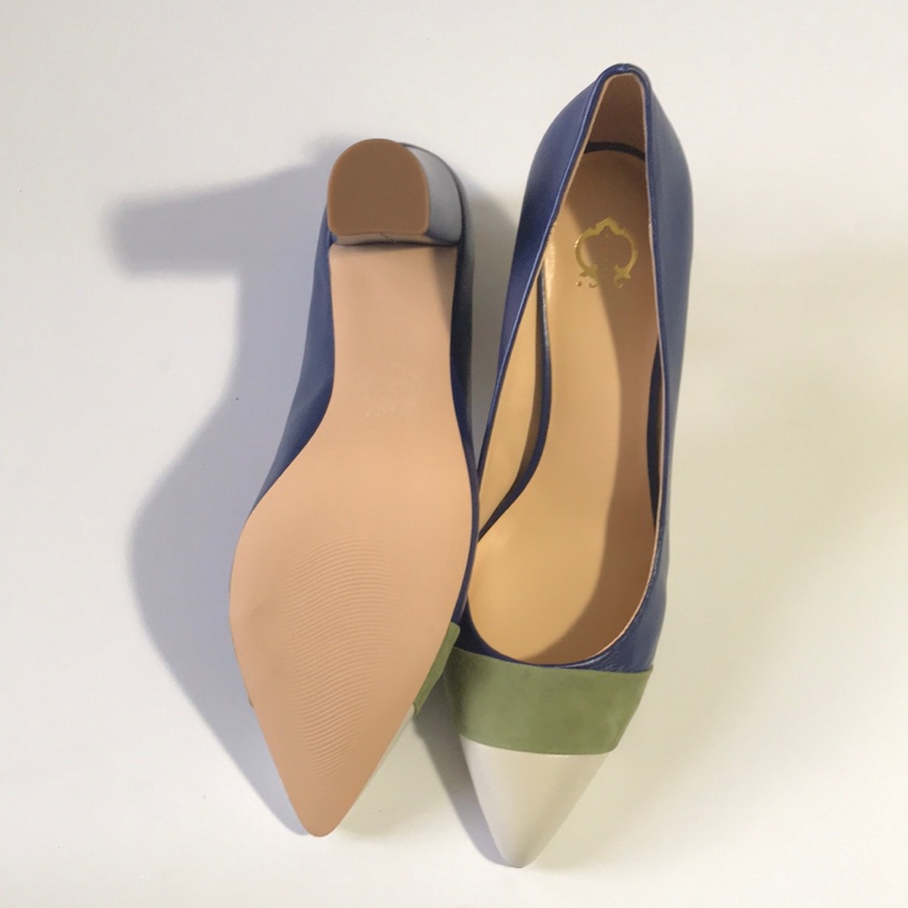 C Wonder Jillian Leather and Suede Pumps with Toe Detail - Picture 6 of 8